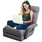 Folding Floor Chair with Adjustable Backrest Armrests and Lumbar Pillow